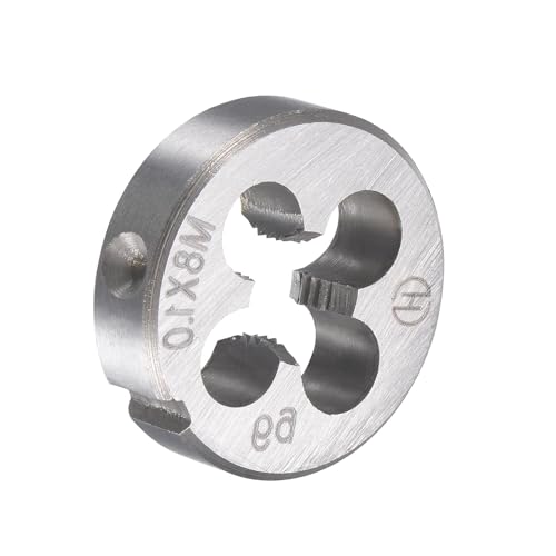 M8x1mm Metric Tap and Die Set,Machine Thread Screw Tap with Round Threading Die,Tap & Die Kit for Nut Screw Bolt Thread Repair - size: M8x1mm