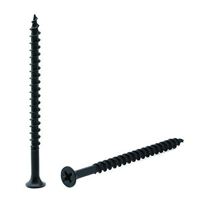 #7 x 2-3/4" Wood Screw 100PCS Black Phosphate Coated Stainless Flat Truss Head Fast Self Tapping Drywall Screws by SG TZH - size: #7 x 2-3/4"