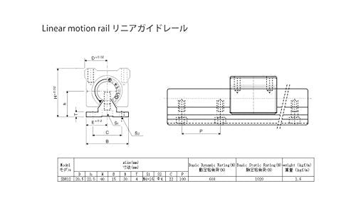 TEN-HIGH SBR12 300mm Linear Guide Rail Linear Motion Slide Rails, for CNC Machine and 3D Printer, 1pcs Rail + 2pcs SBR12UU Blocks Bearing - size: 300, style: SBR12