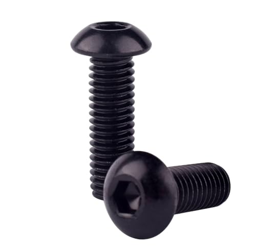 4-40 x 3/4" Button Head Socket Cap Bolts Screws (1/4" to 2" Available), 304 Stainless Steel 18-8, Black Exterior Finish, Allen Hex Drive, Fully Thread, 50Pcs - size: 4-40 x 3/4" (50 PCS)