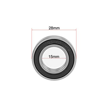 uxcell 6902-2RS Deep Groove Ball Bearings 15x28x7mm Chrome Steel Z2 2pcs - size: 15x28x7mm