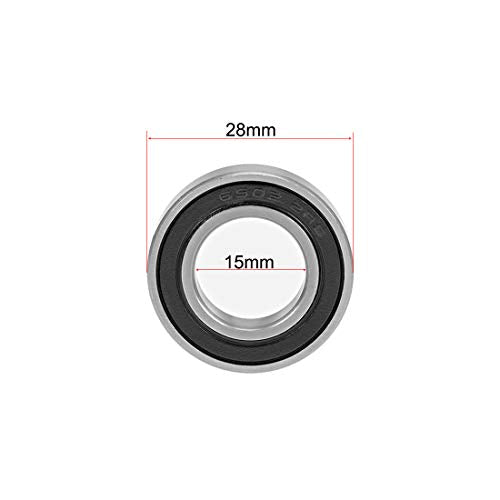 uxcell 6902-2RS Deep Groove Ball Bearings 15x28x7mm Chrome Steel Z2 2pcs - size: 15x28x7mm