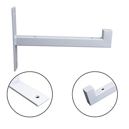OVOV 2 Pack Heavy Duty Shelf Brackets 8 Inch Metal Shelf Supports White - color: White, size: 8 Inch