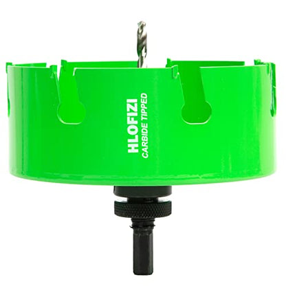 6-1/4 Inch Carbide Tipped Hole Saw Recessed Lights Multi-Material Hole Cutter with Arbor for Wood, Drywall, Plastic, PVC, Fiberglass, 5X Faster, Green - size: 6-1/4 In.