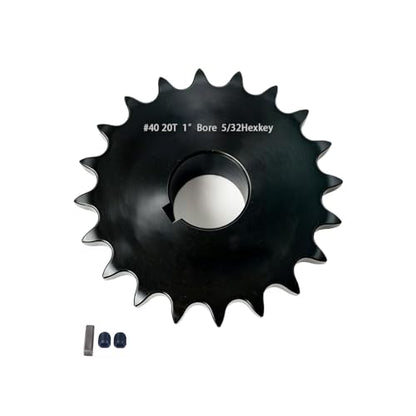 #40 Sprocket 20T 1" Bore Hardened Black Oxide - size: 20 teeth, style: 1" in bore