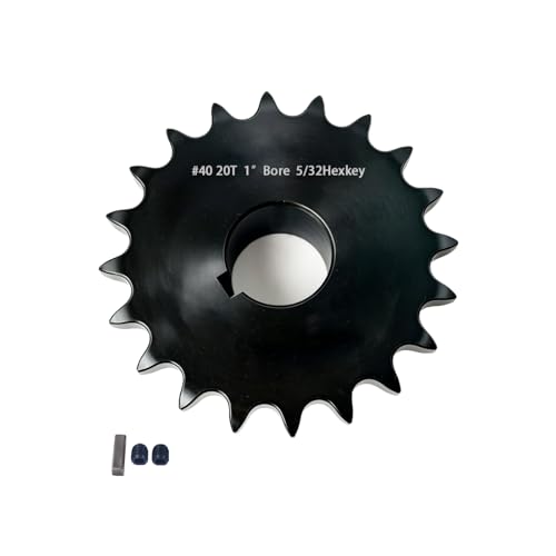 #40 Sprocket 20T 1" Bore Hardened Black Oxide - size: 20 teeth, style: 1" in bore