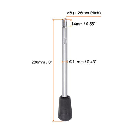 HARFINGTON 2pcs Clamping Handles M8 Thread 200mm (8") Length Chrome Plated Revolving Crank Handle Grip Handwheel Screw Stem for Lathe Machine - size: M8 x 200mm