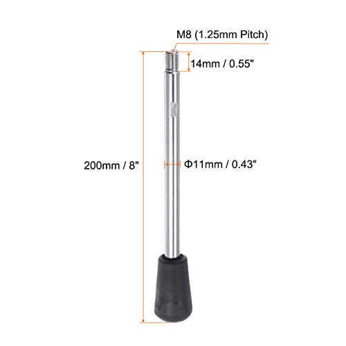 HARFINGTON 2pcs Clamping Handles M8 Thread 200mm (8") Length Chrome Plated Revolving Crank Handle Grip Handwheel Screw Stem for Lathe Machine - size: M8 x 200mm