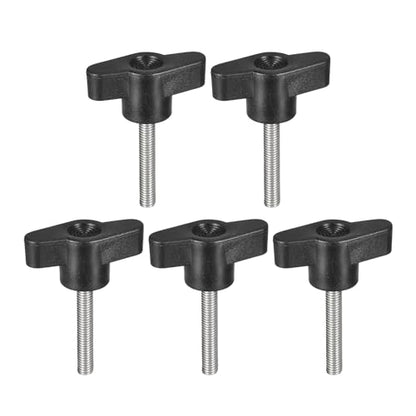 uxcell 5Pcs Clamping Screw Knob, M5 x 30mm Metric 304 Stainless Steel T Shaped Thumb Screws Handle for Quick Remove Hand Tightening Knob Replacement - size: M5 x 30mm