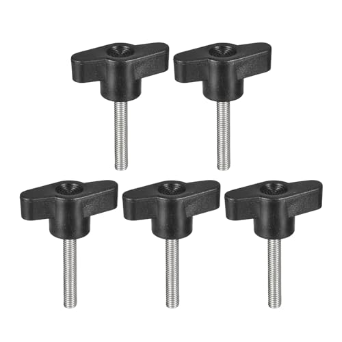 uxcell 5Pcs Clamping Screw Knob, M5 x 30mm Metric 304 Stainless Steel T Shaped Thumb Screws Handle for Quick Remove Hand Tightening Knob Replacement - size: M5 x 30mm