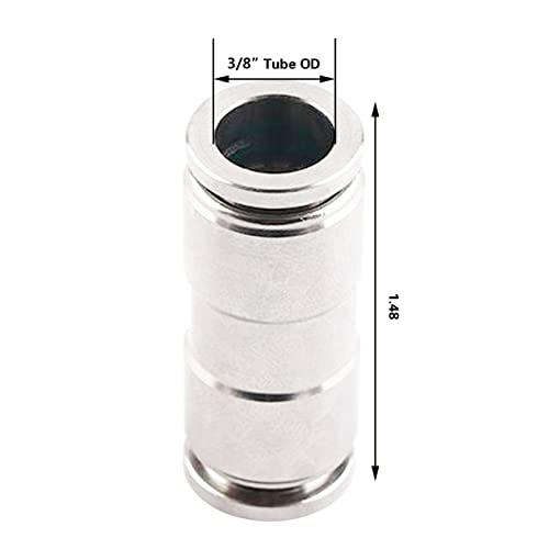 3/8 Union Straight Push to connect fittings Stainless Steel Pneumatic Push Connectors,CEKER 3/8" x 3/8" OD Tube Quick Connect Fittings Air Line Fittings for 3/8 inch Tube 2Pack - size: 3/8" OD, style: STRAIGHT
