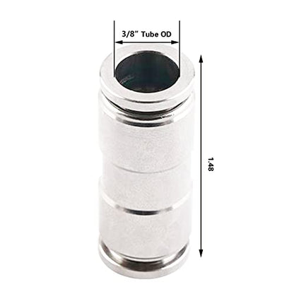 3/8 Union Straight Push to connect fittings Stainless Steel Pneumatic Push Connectors,CEKER 3/8" x 3/8" OD Tube Quick Connect Fittings Air Line Fittings for 3/8 inch Tube 2Pack - size: 3/8" OD, style: STRAIGHT
