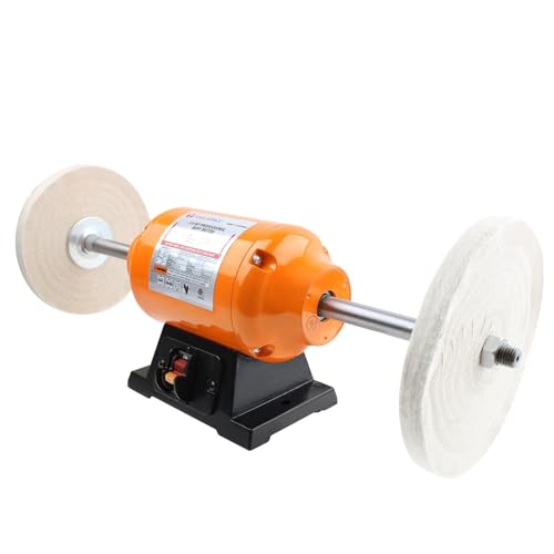 TOOLSPACE 8" Bench Buffer Polisher, 3/4 HP 3450 RPM, Dual Cloth Wheels for Knife Sharpening, Jewelry Polishing, Metal & Wood Finishing