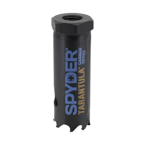 Spyder 1-inch Tarantula Carbide Tipped Hole Saw for Metal and Wood, Compatible with Rapid Core Eject Arbor System - size: 1 inch