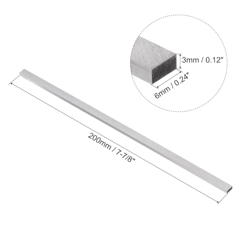 uxcell Lathe Tool Bit 3mm x 6mm x 200mm, Square Lathe Turning Tool Blanks, HSS (High Speed Steel) Rectangular Fly Cutter Mill Blank - size: 3mm x 6mm x 200mm