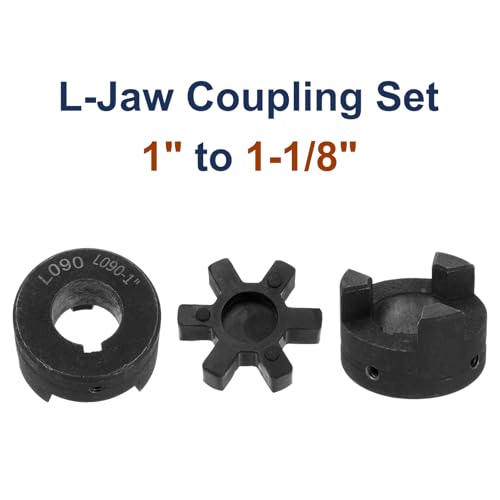 uxcell 1" to 1-1/8" L090 Flexible 3-Piece L-Jaw Coupling Coupler Set & Buna-N NBR Rubber Spider for Log Splitter Hybrid Equipment - size: 1" to 1-1/8", style: L090