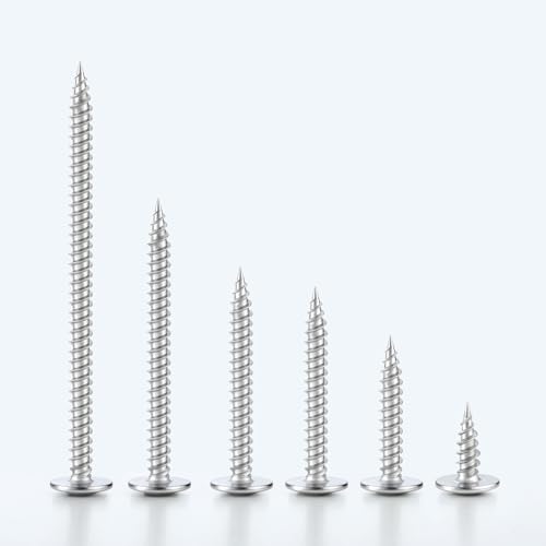 #8×2-1/2" Wood Screws Phillips Modified Truss Head Quick Metal,130Pcs Self Tapping Screws Stainless Steel 410,with Drive Bit - color: Silver Self Tapping, size: 8x2-1/2"