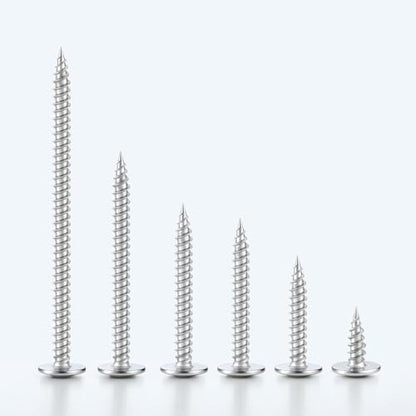 #10×2" Wood Screws Phillips Modified Truss Head Quick Metal,60Pcs Self Tapping Screws Stainless Steel 410,with Drive Bit - color: Silver Self Tapping, size: 10x2"