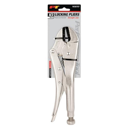 Performance Tool W30757 10 in. Straight Jaw Locking Pliers - size: 10" Straight Jaw Locking Pliers