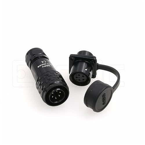 SA12 6Pin Weipu Connector Aviation Push-Pull Solder Cable Connector Plug Panel Mount Socket Female Rear-nut Mount for LED Light Equipment Electrical - size: 6Pin 5A
