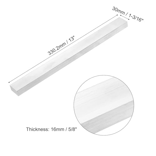 MECCANIXITY Square Aluminum Flat Bar, 5/8" (16mm) Thick x 1-3/16" (30mm) Width x 13" (330.2mm) Long 6063 Aluminum Flat Plate Solid New Mill Stock Silver for Industrial Building - size: 5/8" x 1-3/16" x 13"