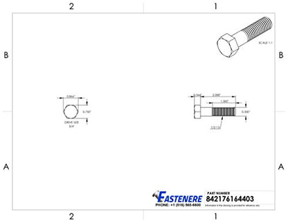 1/2-13 x 2" Hex Cap Screws Partially Threaded Stainless Steel 18-8 Qty 5 - size: 1/2-13 x 2 Inch (5 Pack)