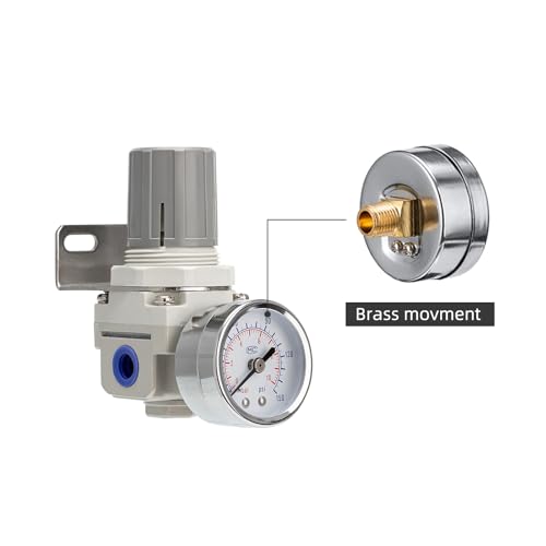 Mini Air Pressure Regulator 1/4" NPT, 0-150 PSI, Compact & Lightweight for Small Air Compressors, Nail Guns & DIY Projects - size: 1/4"NPT/AR2000-02