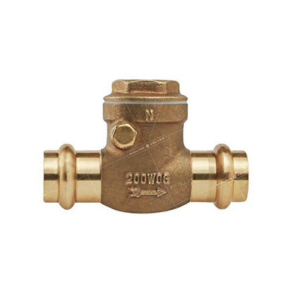 Midline Valve 622S224 Swing Check Valve, Backflow Prevention, Lead-Free 2 in. Press Connections, Cast Brass, 2 - size: 2 in., style: Single Pack