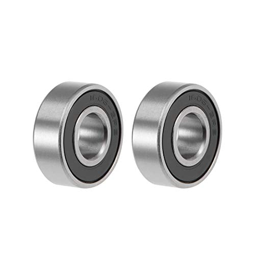 uxcell 1606-2RS Deep Groove Ball Bearings Z2 3/8 x 29/32 x 5/16inch Double Sealed Chrome Steel 2 Pcs - size: 3/8"x29/35"x5/16"