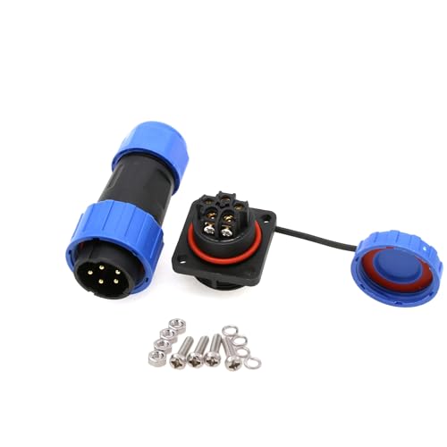 TY20 5 Pin 10A Aviation Waterproof Connector Male Female Cable Plug Socket for Electrical Power Outdoor Device 14 AWG Wire - color: Screw Mount, size: 5 Pin 10A