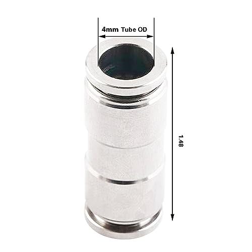 4mm Union Straight Push to connect fittings Stainless Steel Pneumatic Push Connectors,CEKER 4mm x 4mm Tube Quick Connect Fittings Air Line Fittings for 4mm Tube 2Pack - size: 4 mm, style: STRAIGHT