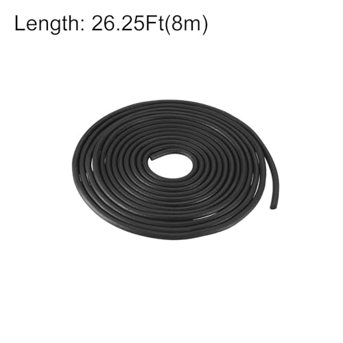 uxcell Nitrile Rubber Round Seal Strip, 2mm(5/64") Diameter 8 Meters (26.25Ft) Long Hard Solid Rubber Weather Stripping for DIY Gasket, Industrial Equipment, and Furniture - size: 2mmx8m