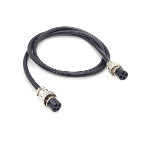 3.28 ft GX20 4 Pin Double Female Cable, GX20 4Pins Female to Female Head Aviation Cordset Electrical Connector Panel Mount Circular Metal Adapter Cordset for Ships 7A 200V 17AWG (1meter) - size: GX20 4Pin