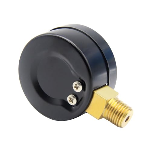 Uenede 0-200PSI Pressure Gauge 1/4" NPT Brass Bottom Mount with Bushing - size: 200PSI(1/4"NPT)
