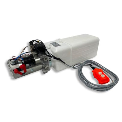 Hydraulic Pump for Dump Trailer 12 Volt DC Double Acting - Solenoid Hydraulic Power Unit 12 Quart Plastic Tank - Dump Trailer Electric Hydraulic Power Pack - size: 12 Quarts