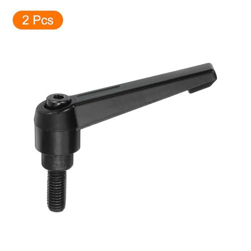 uxcell 2Pcs M8 x 16mm Adjustable Knobs Handle Male Thread Push Button Ratchet Quick Release Locking Rotating Bolt for Lathe Machinery, Black - size: M8 x 16mm