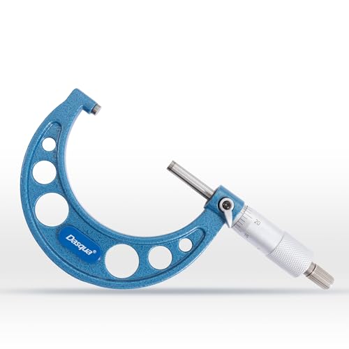 Dasqua Outside Micrometer, 2-3 inch Range, 0.0002" Accuracy Industrial Tools, Ratchet Stop, Carbide-Tipped, Stainless Steel Precision Machinist Tools - color: Mechanical, size: 2-3"
