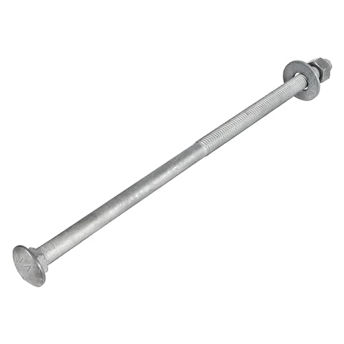 1/2" x 12" (25 Pack) Galvanized Carriage Bolt Kit Grade 307A Includes 1/2" USS Flat Washers (25 pcs) and 1/2"-13 Hex Nuts (25 pcs), Hot Dip Galvanized for Exterior Use by Makers Bolt - size: 1/2 x 12