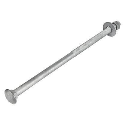 1/2" x 12" (25 Pack) Galvanized Carriage Bolt Kit Grade 307A Includes 1/2" USS Flat Washers (25 pcs) and 1/2"-13 Hex Nuts (25 pcs), Hot Dip Galvanized for Exterior Use by Makers Bolt - size: 1/2 x 12