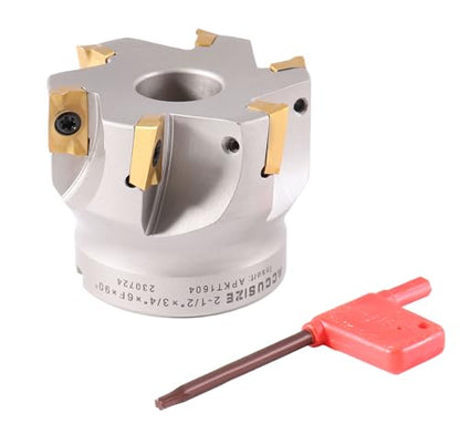 Accusize Industrial Tools 2-1/2'' by 3/4'' 90 Deg Square Shoulder Indexable Face Mill with Apkt1604 Insert, 4508-0016 - size: 2-1/2 in, style: no holder