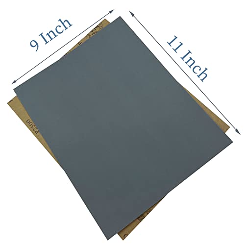 2500 Grit Wet Dry Sandpaper, 15PCS 9x11 Inch Silicon Carbide Sanding Sheets - style: Grit 2500