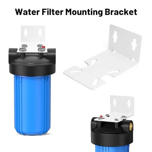 Mounting Bracket for 10" and 20" Water Filter, Metal Housing Fixed Bracket for 10" and 20" Water Filter, White