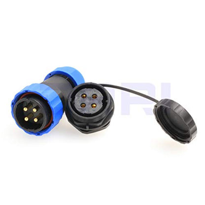 Chassis Panel Mount HE29 4 Pin 28mm Threaded Cable Plastic Connector Waterproof IP68 (4 pin) - size: 4 pin