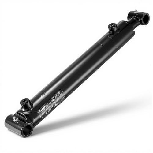 VEVOR Double Acting Hydraulic Cylinder, 2" Bore x 12" Stroke, Max 3500PSI Hydraulic Cylinder, Heavy-Duty Welded Cross Tube Cylinders with 1" Pin Hole & SAE #6 Port for Agricultural Machinery, Tractors - size: 2x12