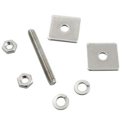 TAODAN 4Sets Square Gasket Bolt Sleeve 304 Stainless Steel Fully Threaded Rod 1/4x2 Inch with Nuts for Structural Anchoring and Fastening Screws