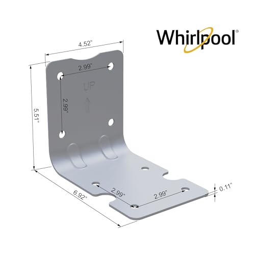 Whirlpool Mounting Support Bracket WHKF-B7 for Water Filter Housings System WHKF-DWHBB Only, Compatible with AO-WH-PREL Filter Housing, Includes 4 Screws
