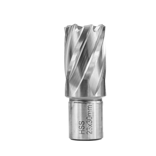 Shank HSS Annular Drill Bit 12-42x30mm TiN Coated Hollow Drill Bit for Metal Cutting Weldon Shank Core Drill Bit (23x30mm) - size: 23x30mm