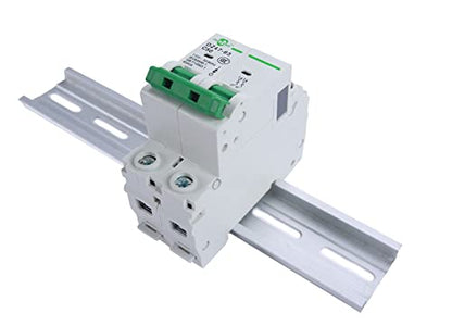 AC Miniature Circuit Breaker, 2 Pole 16 Amp, 120/240VAC, 6kA Din Rail Mount Breaker with Thermal Magnetic Trip, DZ47-63 C16 2P, AC Solar MCB - color: 2 Pole, size: 16 A