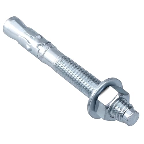 Party Animals 1/4 x 2 Inch Wedge Anchor, 50 PCs Zinc-Plated Industrial Anchor Bolts for Cement, Concrete - size: 1/4 x 2"