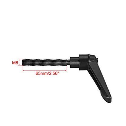 uxcell M8 x 65mm Handle Adjustable Clamping Lever Thread Push Button Ratchet Male Threaded Stud Knobs Locking Rotating Screw Handles Quick Release Bolt Black 2pcs - color: Black, size: M8 x 65mm